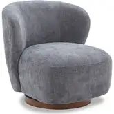 Zola Swivel Accent Chair in Charcoal Gray Fabric & Wood